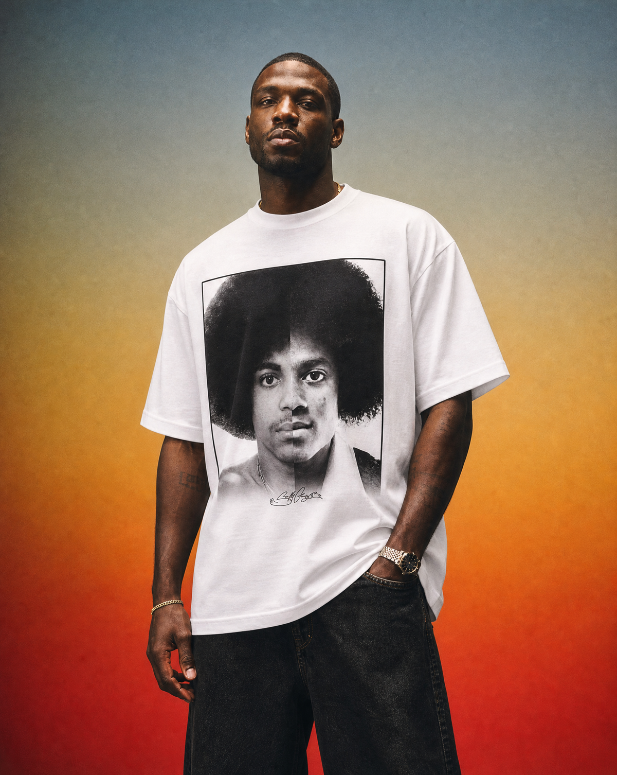 Prince & Michael Jackson Heavyweight White T-Shirt