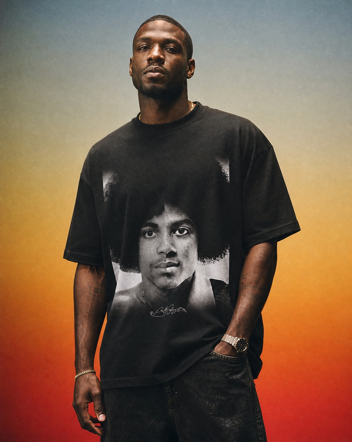 Prince & Michael Jackson Heavyweight Black T-Shirt